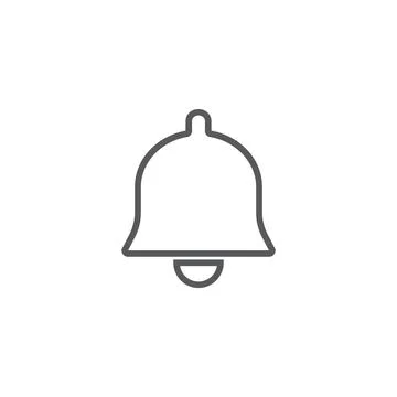 Eps 10 vector illustration of a grey outline notification icon, sign, or symbol Stock Illustration