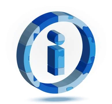 Eps 10 vector illustration of info icon in puzzle.. Stock Illustration