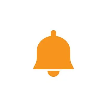 Eps 10 vector illustration of an orange fill notification icon, sign, or symbol Illustrazione stock