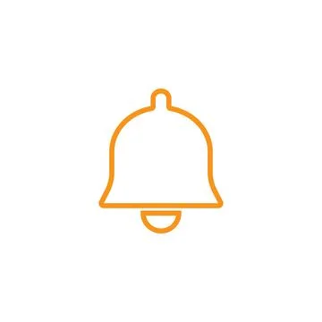 Eps 10 vector illustration of an orange outline notification icon, or sign Stock Illustration