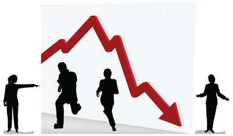 Eps 10 vector illustration of red arrow downwards Stock Illustration