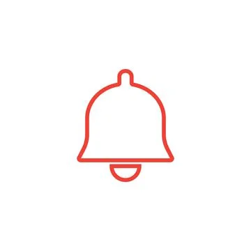 Eps 10 vector illustration of a red outline notification icon, or sign Stock Illustration