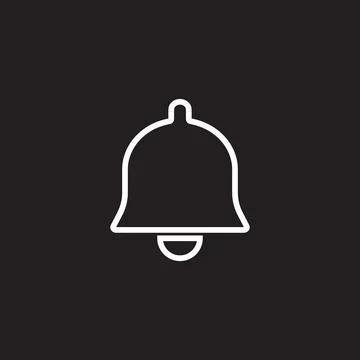 Eps 10 vector illustration of a white outline notification icon, sign, or symbol Stock Illustration