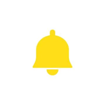 Eps 10 vector illustration of a yellow fill notification icon, sign, or symbol Stock Illustration