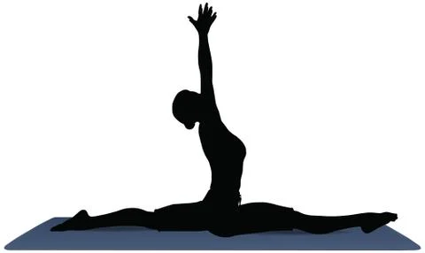 Eps 10 vector illustration of yoga positions in monkey pose Stock Illustration