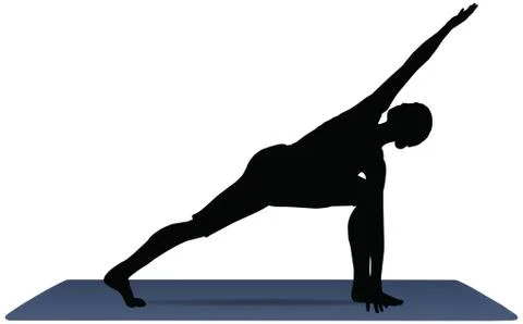 Eps 10 vector illustration of yoga positions in revolved side angle pose 스톡 일러스트