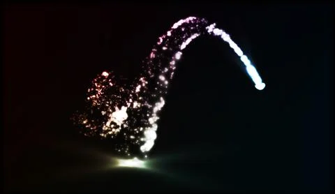 EPS 10. Vector sparkling falling star. Stardust trail. Cosmic glittering wave Stock Illustration