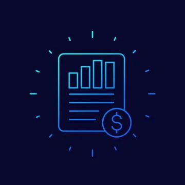 EPS, Earnings per share line vector icon Stock Illustration