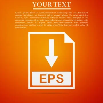 EPS file document icon. Download EPS button icon isolated on orange background イラスト素材