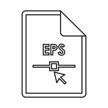 EPS file extension icon, outline style Illustrazione stock