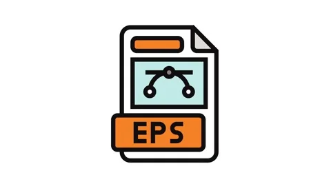 Eps file format document color icon animation Stock Footage 326100797