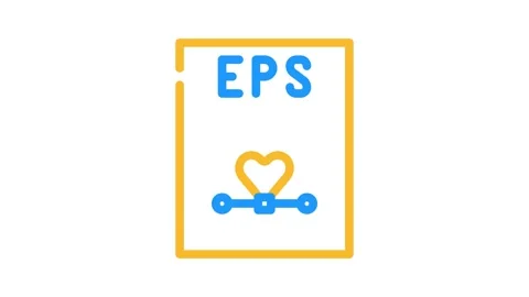 Eps file format document color icon animation Stock Footage 327271827