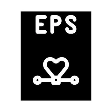 Eps file format document glyph icon vector illustration 库存插图