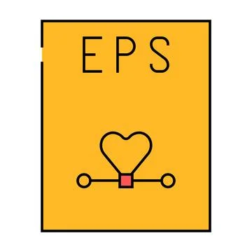 Eps file format document icon color illustration Illustrazione stock