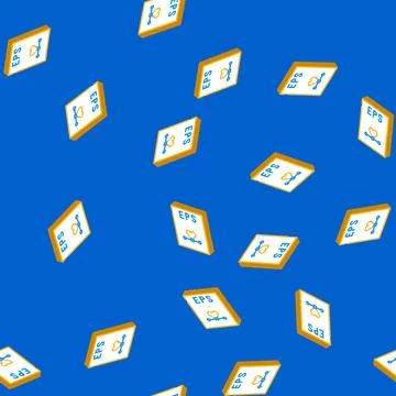 Eps file format document isometric icon seamless pattern Stock Illustration