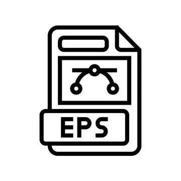 Eps file format document line icon vector illustration Illustrazione stock