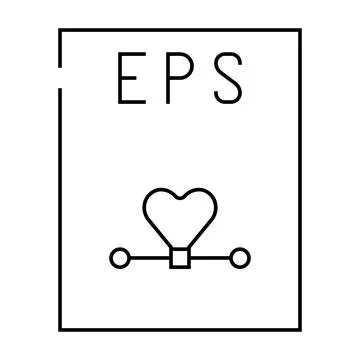 Eps file format document line icon vector illustration Illustrazione stock