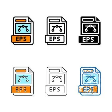Eps file format document modern color icon vector 스톡 일러스트