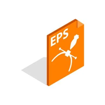 Eps file format icon, isometric 3d style Illustrazione stock