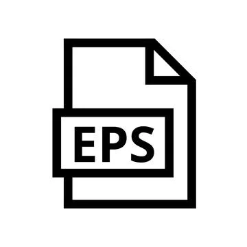 Eps file format icon with transparent background for document design projects Stock Illustration