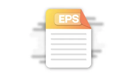 EPS file icon. Flat design graphic. Animation EPS icon. Motion design isolated Stock Footage 219024353