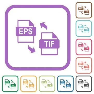 EPS TIF file conversion simple icons Stock Illustration