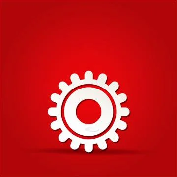 Eps vector 10 - gear icon on isolated on red Stock Illustration