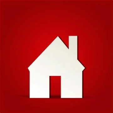 Eps vector 10 - home house icon on isolated on red Stock Illustration