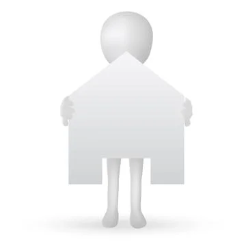 Eps vector 10 - small 3d man hands holding a house Stock Illustration