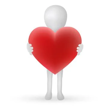Eps vector 10 - small 3d man hands holding a heart Stock Illustration