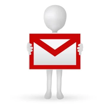 Eps vector 10 - small 3d man hands holding a mail box Stock Illustration