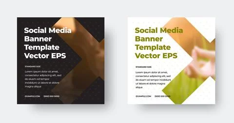 EPS vector banner template, with pattern, cross background for photo, square  Stock Illustration