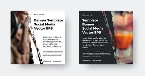 EPS vector banner template, for social media, split cover presentation with w Stock Illustration