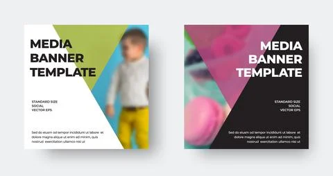 EPS vector banner template, for social media, for mailing. Stock Illustration