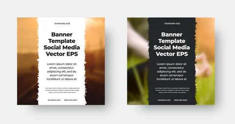 EPS vector banner with vertical center white, black brush stroke, for info, h Stock Illustration