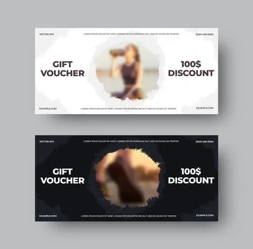 EPS vector gift voucher, $100 discount, creative illustration design, with ph Stock Illustration