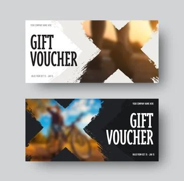 EPS vector gift voucher, with a creative design, a cross in the form of a bru Stock Illustration