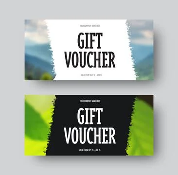 EPS vector gift voucher, with creative design, vertical line in the center wi Stock Illustration