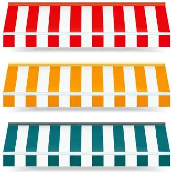 Eps vector illustration of awnings. Stock Illustration