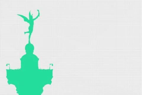 EPS vector silhouette of a winged Mercury holding a torch in an upraised arm Illustrazione stock