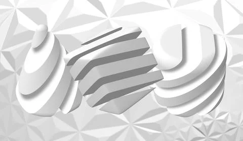 Eps10. 3D decorative figures of a cube, triangle and with a marble texture. M Stock Illustration