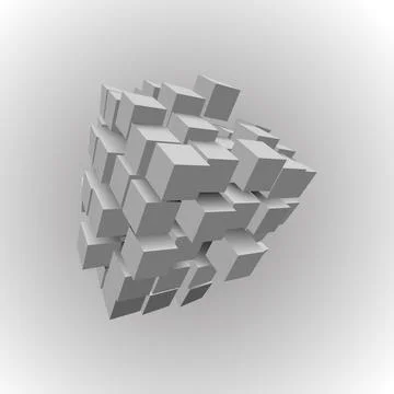 Eps10. 3d illustration of basic geometric shapes. An array of cubes on a ligh Illustrazione stock