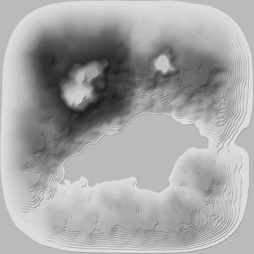 Eps10. 3d Topological map of mountains and hills. Cartography and topology. V Stock Illustration