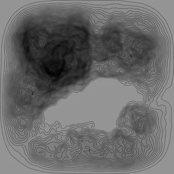 Eps10. 3d Topological map of mountains and hills. Cartography and topology. V Illustrazione stock