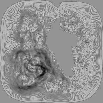 Eps10. 3d Topological map of mountains and hills. Cartography and topology. V Stock Illustration