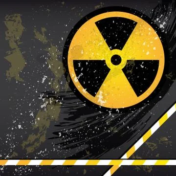 Eps10 abstract grunge background with the emblem of radiation. Stock Illustration