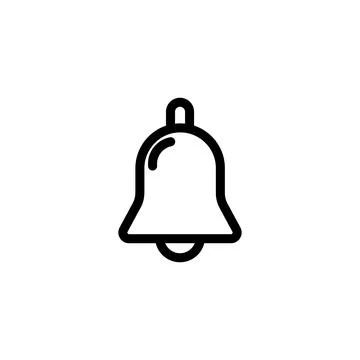 Eps10 black vector bell line art icon Stock Illustration
