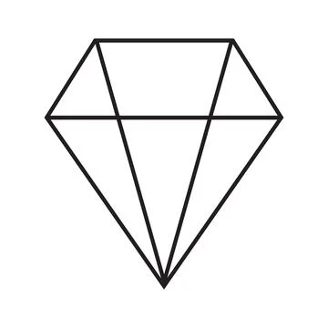 Eps10 black vector diamond line icon in simple flat trendy style isolated on Stock Illustration