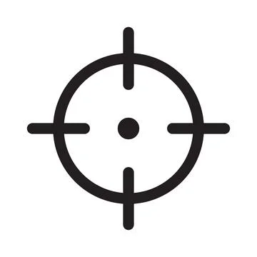 Eps10 black vector sniper target icon isolated on white background Stock Illustration