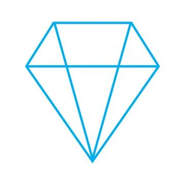 Eps10 blue vector diamond line icon in simple flat trendy style isolated on Stock Illustration